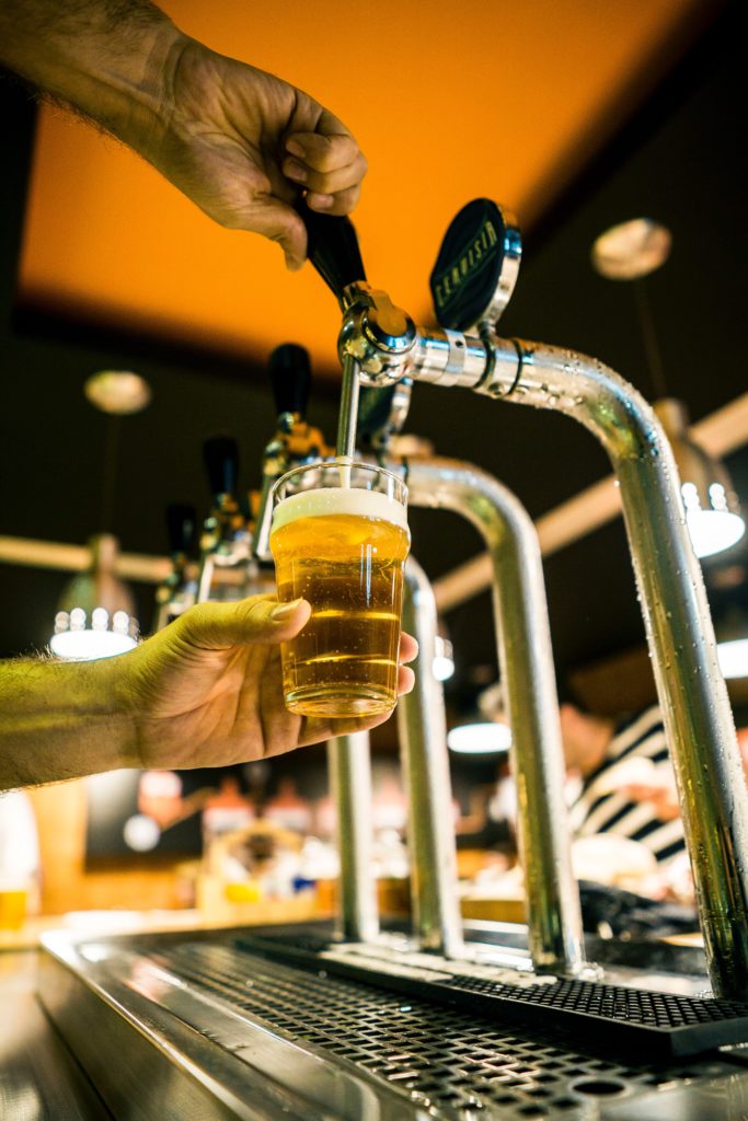 Photo of a Beer Pour at a Myrtle Beach Brewery.